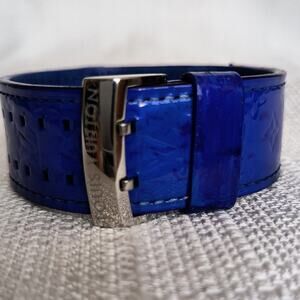 Louis Vuitton Vernis leather watch band blue